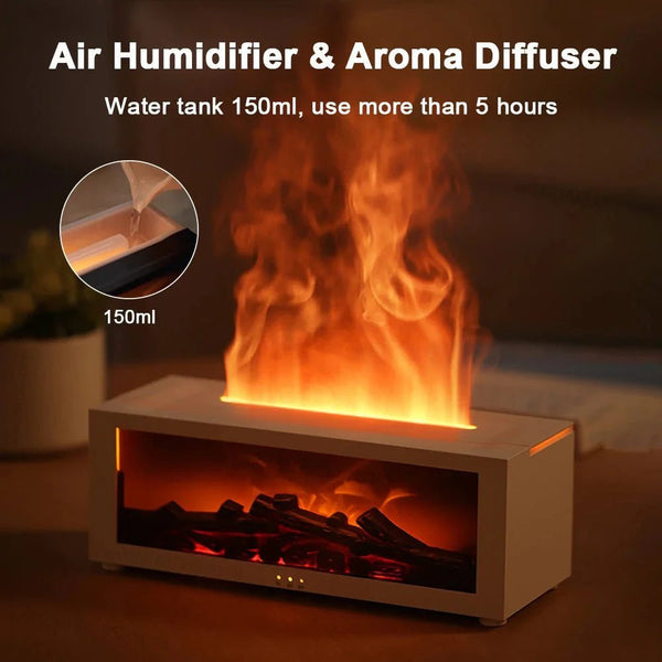Air Humidifier Essential Oils Humidifiers Home Aroma Humidifier Flame Automatic Fragrance Diffuser With LED Light Remote Control - Veloxa