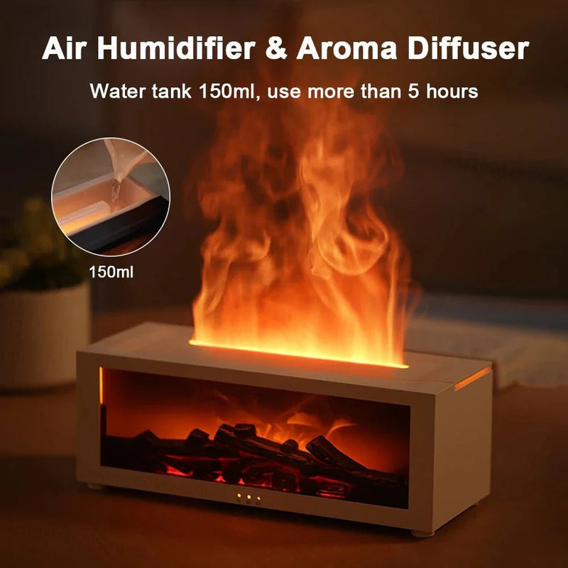 Air Humidifier Essential Oils Humidifiers Home Aroma Humidifier Flame Automatic Fragrance Diffuser With LED Light Remote Control - Veloxa