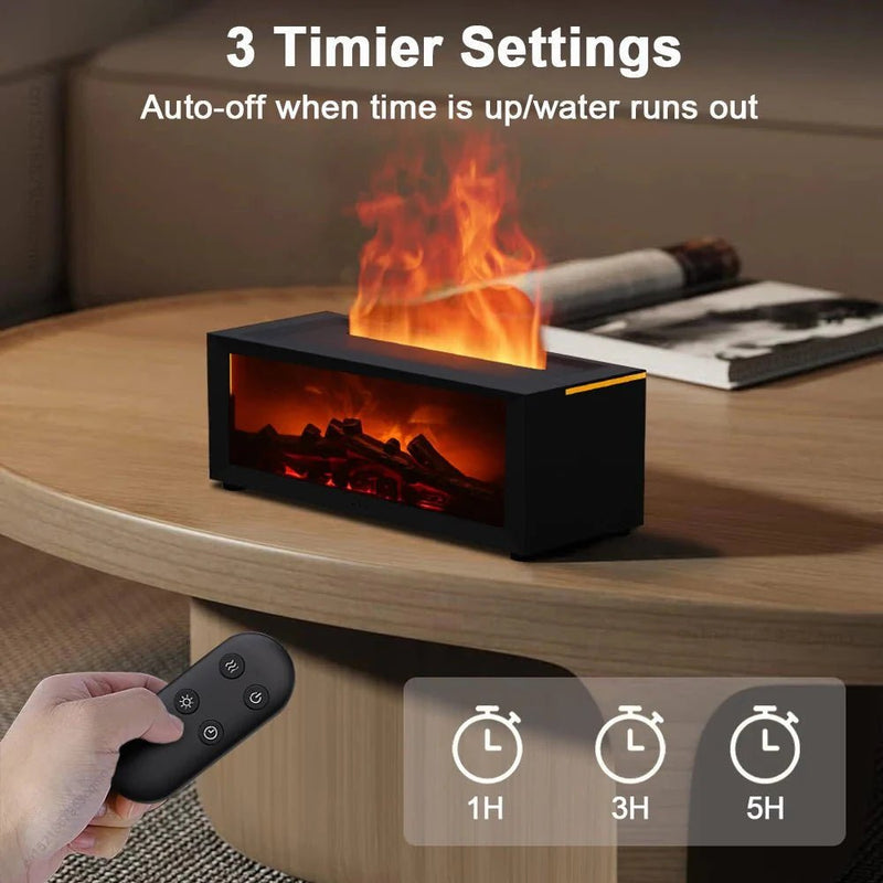 Air Humidifier Essential Oils Humidifiers Home Aroma Humidifier Flame Automatic Fragrance Diffuser With LED Light Remote Control - Veloxa