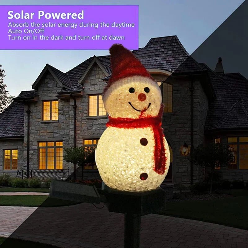 Christmas Decorations Light Solar Light Snowman Christmas Outdoor Solar Powered Stakes Lights For Corridor Patio Lawn Decoration - Veloxa