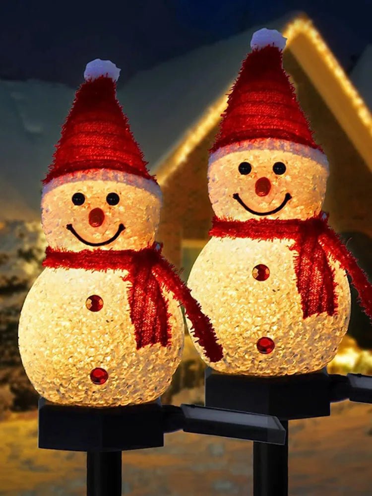 Christmas Decorations Light Solar Light Snowman Christmas Outdoor Solar Powered Stakes Lights For Corridor Patio Lawn Decoration - Veloxa
