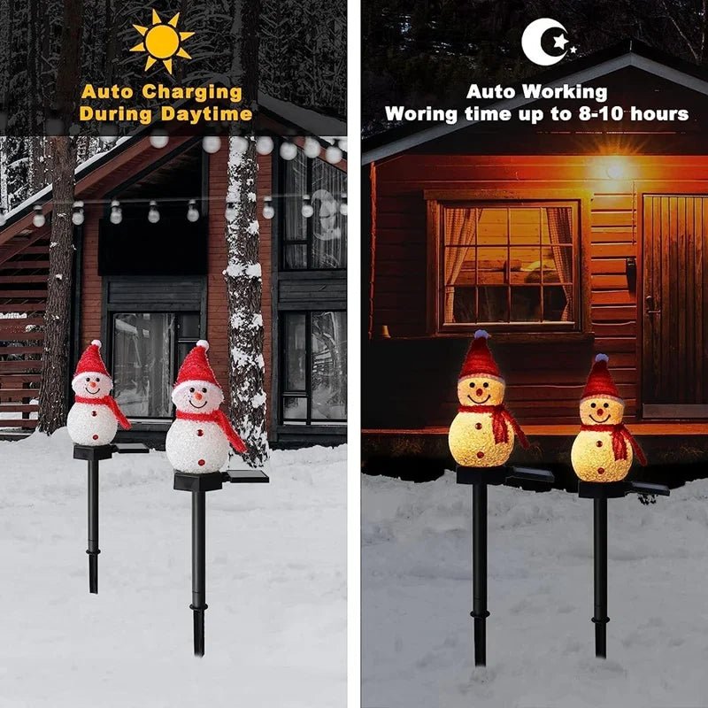 Christmas Decorations Light Solar Light Snowman Christmas Outdoor Solar Powered Stakes Lights For Corridor Patio Lawn Decoration - Veloxa