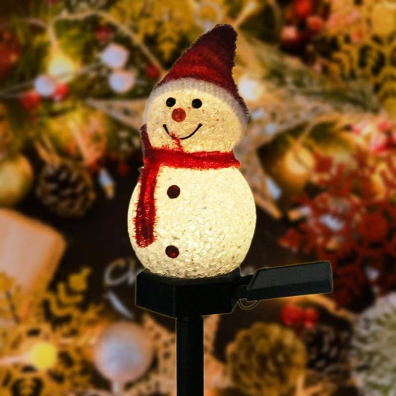 Christmas Decorations Light Solar Light Snowman Christmas Outdoor Solar Powered Stakes Lights For Corridor Patio Lawn Decoration - Veloxa