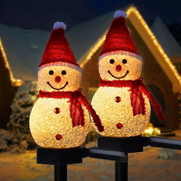 Christmas Decorations Light Solar Light Snowman Christmas Outdoor Solar Powered Stakes Lights For Corridor Patio Lawn Decoration - Veloxa