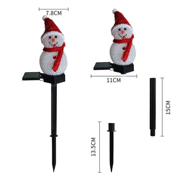 Christmas Decorations Light Solar Light Snowman Christmas Outdoor Solar Powered Stakes Lights For Corridor Patio Lawn Decoration - Veloxa