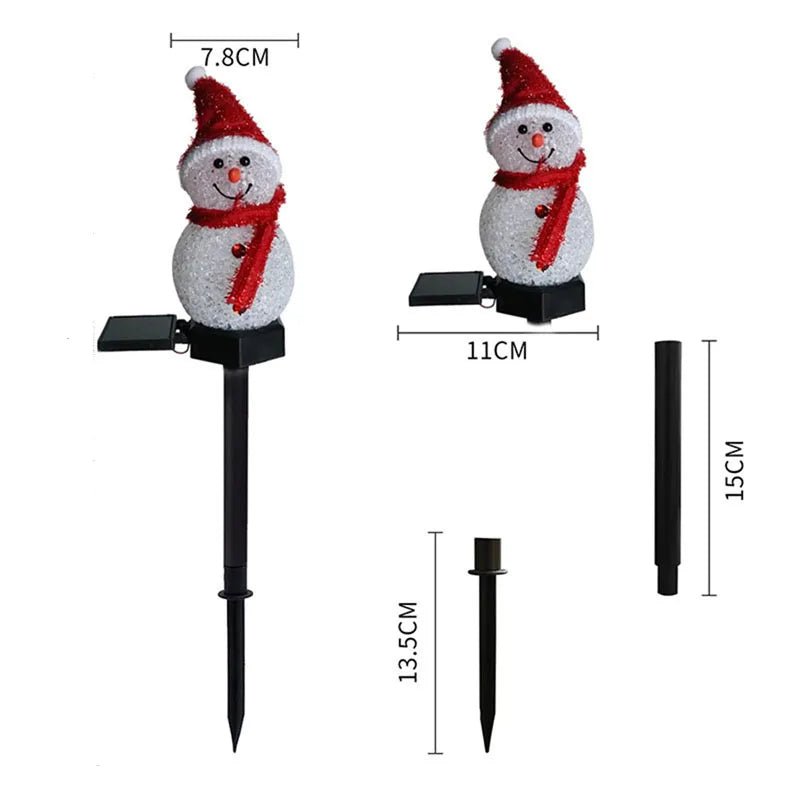 Christmas Decorations Light Solar Light Snowman Christmas Outdoor Solar Powered Stakes Lights For Corridor Patio Lawn Decoration - Veloxa