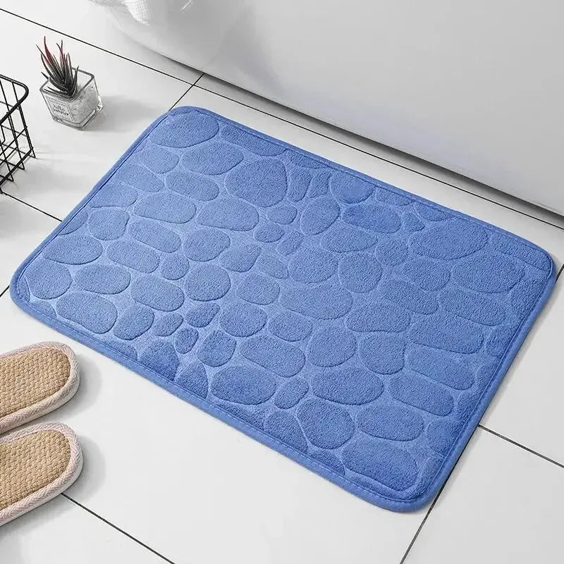 Embossed Pebble Floor Mat Non - Slip Fiber Rug for Bathroom or Living Room - Veloxa