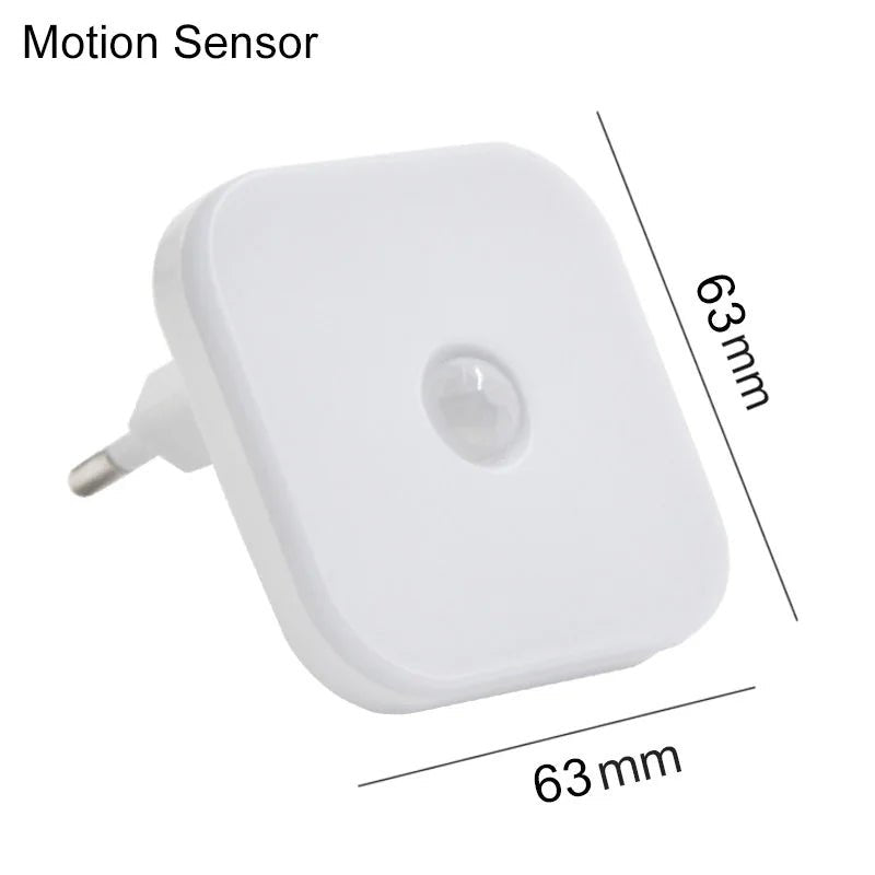 Night Light Motion Sensor With LED Light EU Plug Lamps Children'S Night Light Wireless Night Lamp For Bedside Table Bedroom Nigh - Veloxa