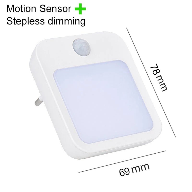 Night Light Motion Sensor With LED Light EU Plug Lamps Children'S Night Light Wireless Night Lamp For Bedside Table Bedroom Nigh - Veloxa