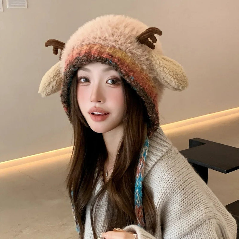 ReindeerCozy™ Windproof Antler Hat 🦌❄️ - Veloxa