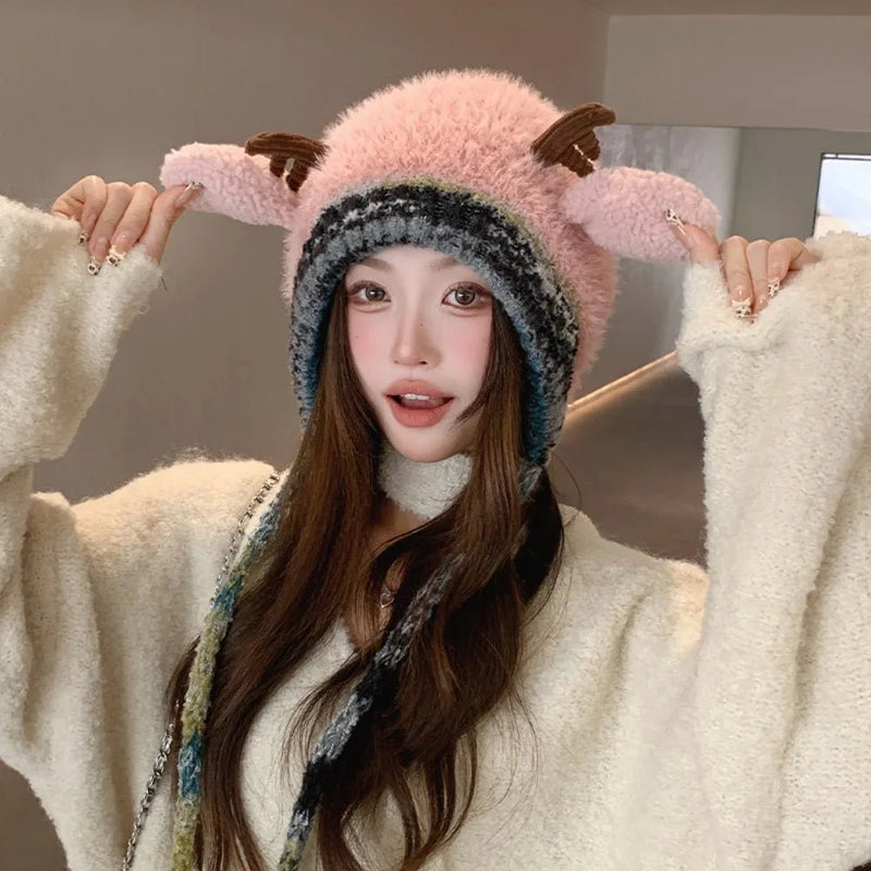ReindeerCozy™ Windproof Antler Hat 🦌❄️ - Veloxa
