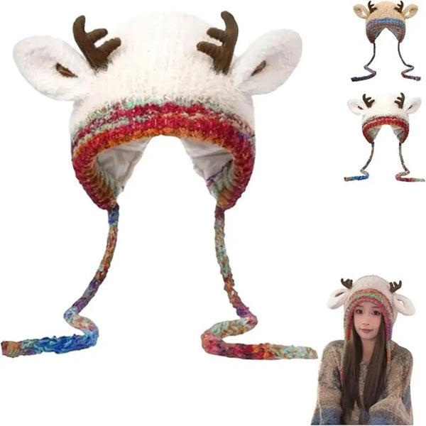 ReindeerCozy™ Windproof Antler Hat 🦌❄️ - Veloxa