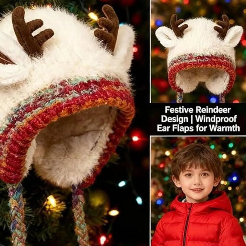 ReindeerCozy™ Windproof Antler Hat 🦌❄️ - Veloxa