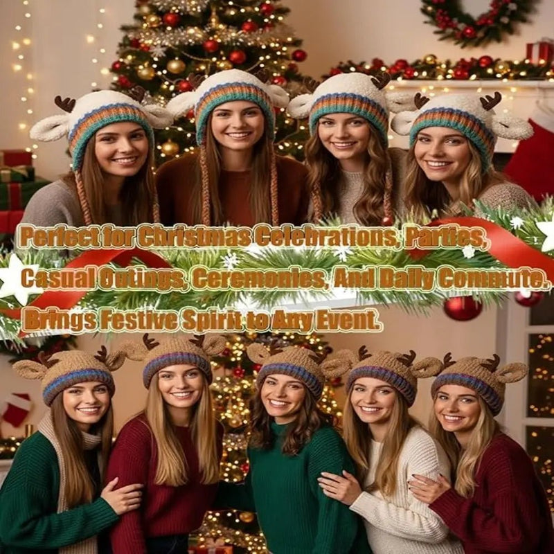 ReindeerCozy™ Windproof Antler Hat 🦌❄️ - Veloxa