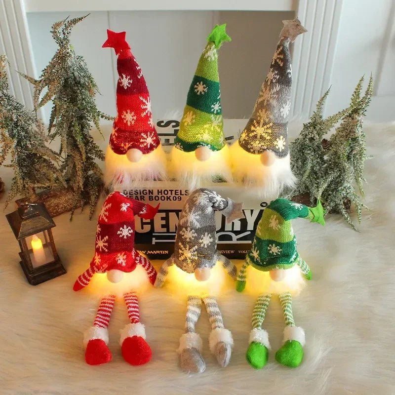 WarmGlow Christmas Gnome – Light - Up Plush for Festive Home Drcor - Veloxa